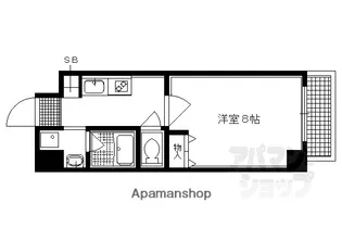 クリスタルグランツ京都御所北【201号室】の間取り