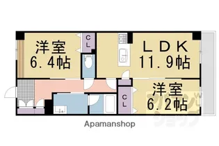 シャーメゾン京都六角大宮【205号室】の間取り