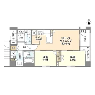 ブランズ御池西洞院【3階】の間取り