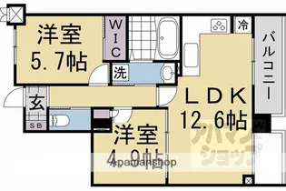 RIVIERE GAUCHE 寺町二条【502号室】の間取り