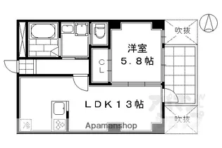 アベビル【201号室】の間取り