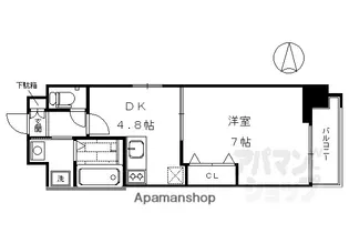 1DKの間取り画像