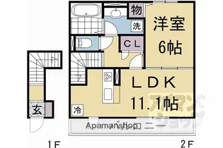 ベルハイム西ノ京【203号室】の間取り