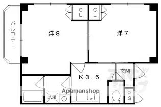 ジュネス四条大宮【303号室】の間取り