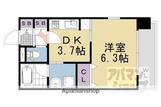 ベラジオ京都鴨川II【305号室】の間取り
