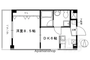 押小路フラット【102号室】の間取り