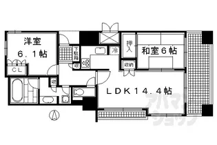 ルネス・ピース四条烏丸【907号室】の間取り