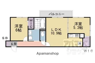 ルーセント伏見稲荷【303号室】の間取り