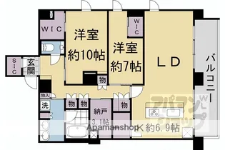 レーベン清水五条【7階】の間取り