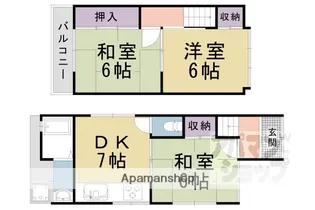 京都府京都市山科区東野中井ノ上町【一戸建】の間取り