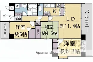 藤和シティホームズ烏丸五条【904号室】の間取り