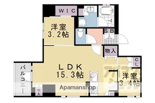 ソルティア京都四条堀川【801号室】の間取り
