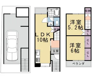 京都府京都市西京区桂池尻町【一戸建】の間取り