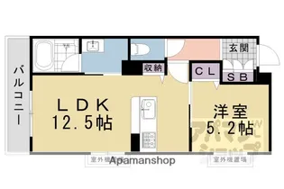 ヴェスプッチ二条城【302号室】の間取り