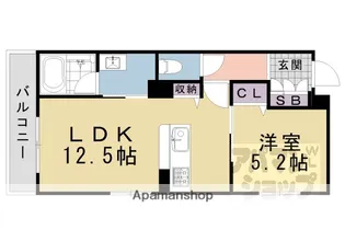 ヴェスプッチ二条城【202号室】の間取り
