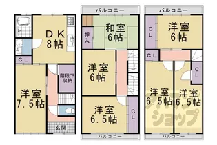 京都府京都市下京区松本町綾小路通猪熊東入【一戸建】の間取り