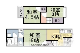 京都府京都市西京区嵐山茶尻町【テラスハウス】の間取り