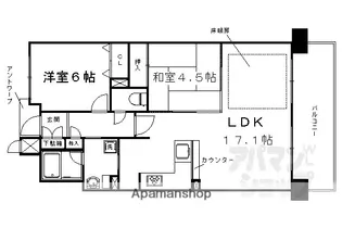 クレアシティ西院高辻通【503号室】の間取り