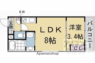 アドバンスコート五条丹波口【2階】の間取り