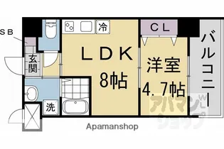 GRAND NAVIRE 京都二条【603号室】の間取り