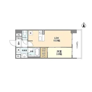 ソルレヴェンテ堀川高辻【0903号室】の間取り