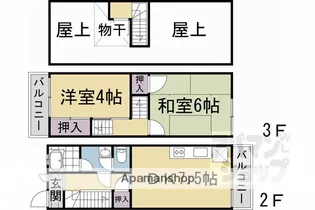京都府京都市右京区西院西今田町【一戸建】の間取り