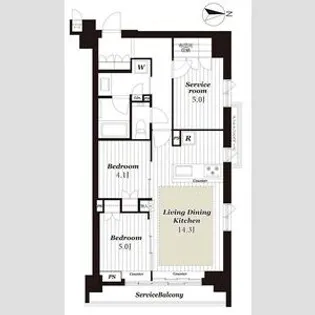 イニシア京都御所南【307号室】の間取り