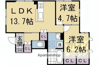 QBT?【101号室】の間取り