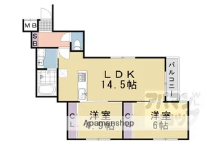 アドバンスコート四条堀川【201号室】の間取り