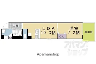 アイリス清水五条【101号室】の間取り
