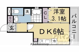 LIVE FLAT京都西院【102号室】の間取り