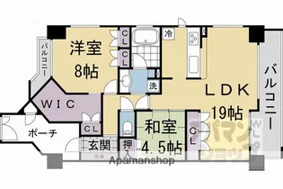 イーグルコート御池アネックス【805号室】の間取り