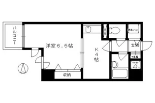 1DKの間取り画像