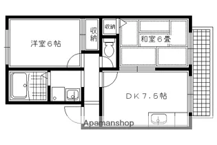 ハイカムールカスガ【1階】の間取り