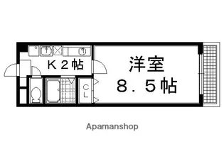 ボヌール北山【201号室】の間取り