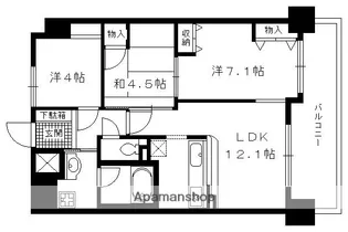 【分譲】プリオーレ24堀川紫明【B-10号室】の間取り