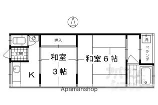 シャトー宝倉【3F7号室】の間取り