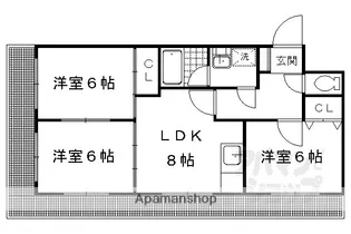 ハイムフロイデン一乗寺【E5号室】の間取り