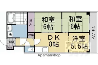 ハイムフロイデン一乗寺【D2号室】の間取り