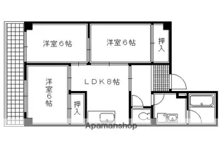 ファーストコート御所西【2C号室】の間取り