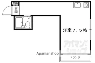 京都府京都市北区衣笠赤阪町【マンション】の間取り