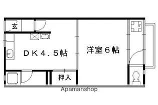 アミティエ一乗寺【6号室】の間取り