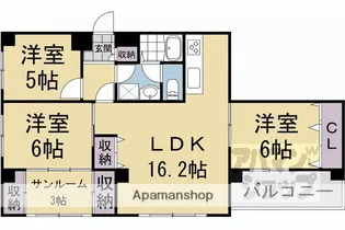 インペリアル松ヶ崎【6F号室】の間取り