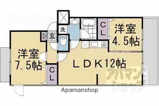山端マンション【208号室】の間取り