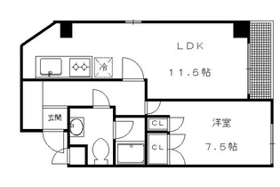 コアロード糺の森【208号室】の間取り