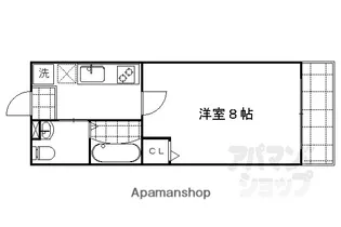 サントス千本今出川【102号室】の間取り