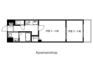 三条双月堂【402号室】の間取り