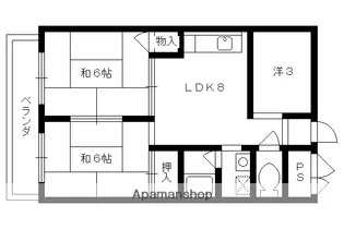 イストワール御所東【308号室】の間取り