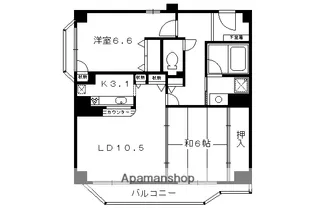 下鴨夜光町マンション【202号室】の間取り