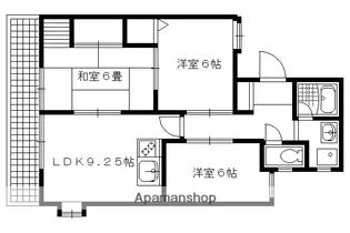 グリーンヒル北白川【25号室】の間取り